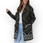 Frye  Women's The Cozy Cardigan, Green (Burnt Olive Combo), Size Large Photo 11