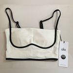 Alo Yoga NWT Airbrush Streamline Bra Tank Top Ivory Black Size S Photo 5