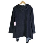 Juicy Couture NWT  Hooded Cardigan Womens M Black Open Front Metallic Sparkle Photo 4