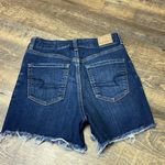 American Eagle Next Level Stretch Curvy Hi Rise Shortie Jean Shorts Sz 4 Distres Photo 4