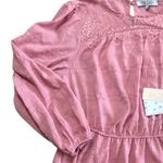 Sweet Rain Pink Peplum Waist Blouse Top Women’s 1XL Lace detail upper front Photo 1