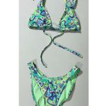 Graffiti Airbrush Hearts Bikini Top and Bottoms Set XXS 💜✨ Green Photo 0