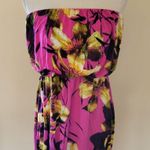a.n.a  tropical strapless blouson dress size large Photo 0