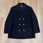Gloverall Made in England Wool Blend Peacoat Double Breasted Military Style Coat Blue Size 12 Photo 0