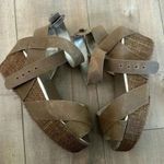 JoyFolie Expresso Odette Leather Sandals Wedge Sz 8.5 Tan Photo 0