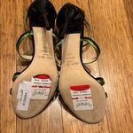 Jimmy Choo  Thistle Strappy Black Patent & Green Sandal Heel Shoes Photo 1