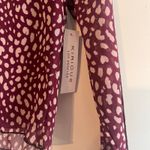 Kirious  Burgundy And White Mesh Long Sleeve Crop‎ Top Size Large Photo 2