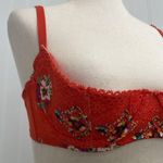SAVAGE x FENTY Dolled Up Lace Quarter Cup Bra Orange Floral Size 38B NWT Photo 5