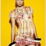 new Ostwald Helgason ➤ Edgy Silk Rip Print Dress ➤ Asymmetrical Sleeves ➤ Color Pink Size XS Photo 2