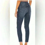 Pistola  Dark Wash High Rise Skinny Jeans Faux Leather Trim Lining Size 28 Photo 2