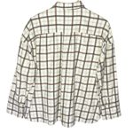 Everlane NWT  Women’s Neutral Plaid Boxy Button front Flannel Shirt Photo 3