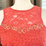 Lush Clothing 3/$15 Lush Sweetheart Lace Beaded Crop Top in Coral Photo 2