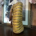 Nanette Lepore  YELLOW & BEIGE STRAW BAG WITH WOODEN HANDLE "CLEMENTINE" Photo 3