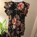 American Eagle  Outfitters Black Floral Ruffled Blouse Size M Photo 9