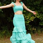 2 Piece Skirt & Crop Tank Set Blue Size L Photo 1