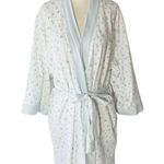 VINTAGE 90s ARIA Ditsy Floral Belted Robe White Size L Photo 0