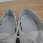 Tamaris Nubuck Leather Perforated Derby Flats Size 39 White Photo 3
