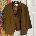 Danny & Nicole  Brown Women's Blazer with Ruffled Trim​ Photo 0