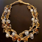 Antique Baroque Glass Multi Strand Necklace White Photo 0