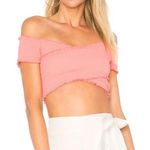 Revolve Pink Wrap Crop Top Photo 0