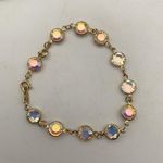 Swavorski Vintage SWAROVSKI Swan Tag AB Aurora Borealis Crystal Goldtone Bracelet Photo 1