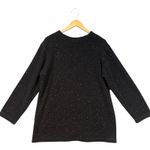 Coldwater Creek  Black Speckled Knit Pullover V-Neck Sweater USA‎ Made Large Photo 2