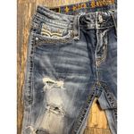 Rock Revival  Womens 27 Arda Skinny Jeans Distressed Ripped Thick Stitch Thrashed Photo 6