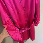 Skies Are Blue Silk hot pink long sleeve dress Photo 1