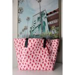 Tommy Bahama Pink Red Hearts Reversible Faux Leather Tote & Clutch Set OS Photo 1