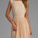 Alice + Olivia  Triss Sleeveless Maxi Dress Leather Trim in cream formal $500 Photo 0