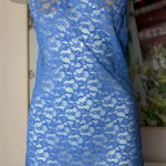 Victoria's Secret Victoria’s Secret Periwinkle Blue Floral Sheer Lace Mini Slip Dress Size L Photo 0