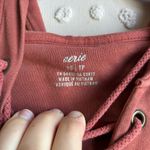 Aerie  Lace Up Oversized Hooded Long Sleeve Sweatshirt Sz XS‎ Rust Red Photo 3