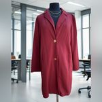 Andrew Marc  Maroon‎ Longline Blazer Coat Gold Button Classic Jacket Size M Photo 1