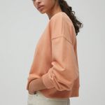 NWT Pull&Bear Crew Neck Sweatshirt Organic Cotton Orange Size M Photo 2