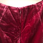 Anthropologie  Connie Velvet Mini Skirt Raspberry Red Cherry Red NEW Photo 2