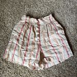 Joie  striped paper bag linen blend shorts Photo 0