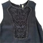 Free People BLACK SLEEVELESS COTTON LINED LACE A- LINE EMBROIDERED DRESS SZ S Photo 10