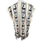 Vintage Artisan Made Alpaca Print Fringe Souvenir Vest M White Size M Photo 1