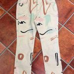 Anthropologie x Moglea Multicolor Abstract High Rise Slim Straight Jeans Size 32 Photo 0
