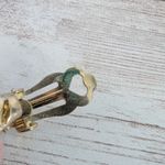 Vintage Clip On Earrings Gold Tone Cut Out Half Hoops Photo 6