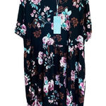 Poseshe Floral Dress Sz 4XL Black/Green/Pink NWT Black Photo 0