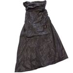 ALC Frank A.L.C. Dress Womens 8 Brown Andie Faux Leather Strapless Cutout Photo 5