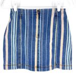 Wild Fable  Denim Mini Skirt Muted Stripes Blue Yellow Pink Green 4 Photo 3