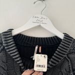 Free People NWT Frankie Black Cableknit Sweater Photo 7