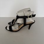 Vince Camuto Heels Manita Black Soft Nappa Silk Jeweled Ankle Strap Party 8 W Photo 3