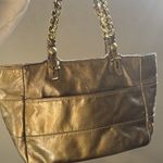 Coach Madison gold metallic and chain baby blue lining bag Photo 13