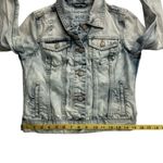 Aeropostale Distressed Cropped Cotton Denim Jacket Size Medium Blue Acid Wash Photo 11