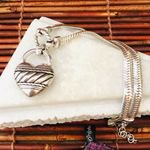 Brighton  Large Puffy Heart Silver Tone Necklace Photo 1