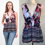 Clover Canyon  Tie Dye Striped Sleeveless Top‎ Photo 1