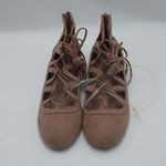 Qupid Ballet Flats Shoes Womens Size 7 Tan Casual Lace Up Slip On Photo 4